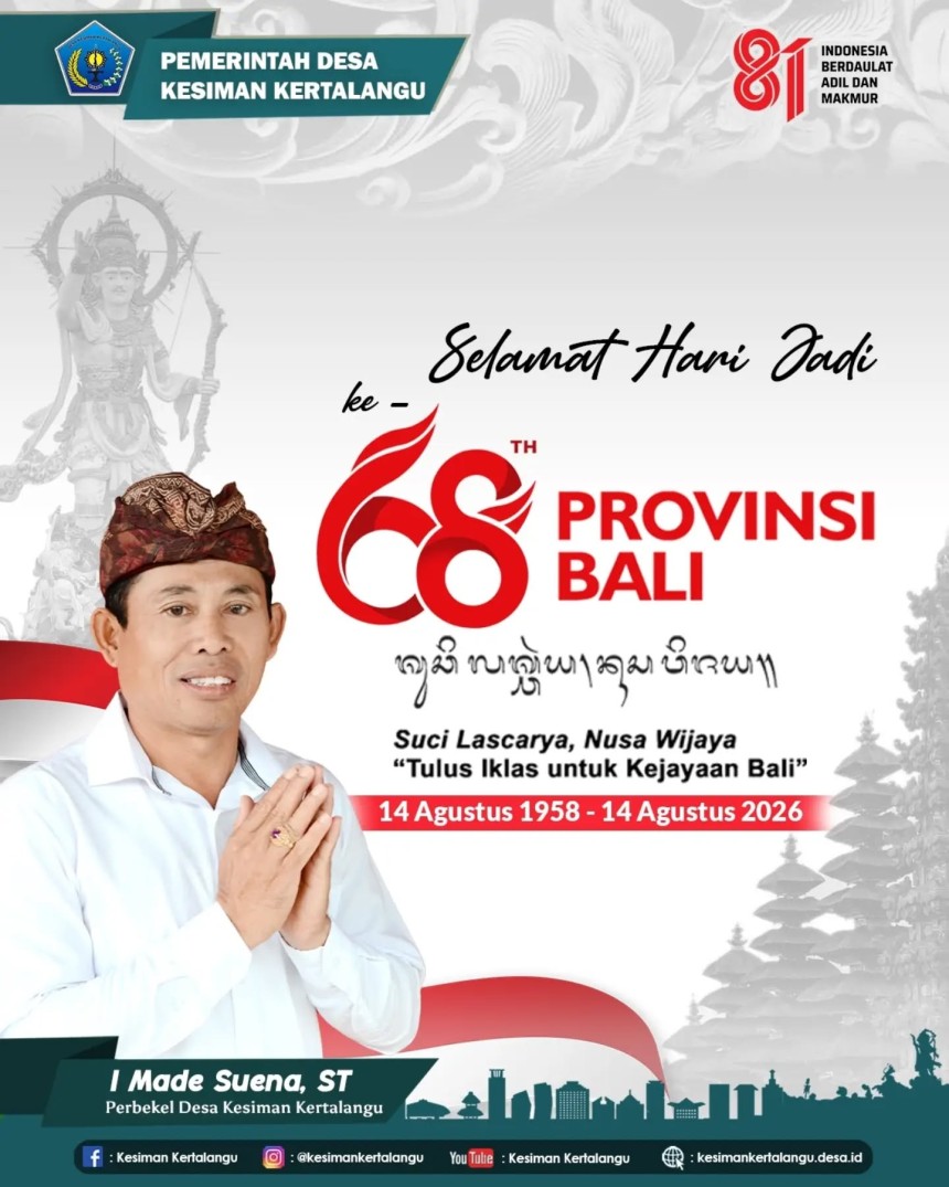 Dirgahayu ke-68 Provinsi Bali! ✨