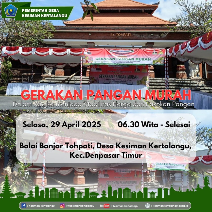 GERAKAN PANGAN MURAH DI DESA KESIMAN KERTALANGU!