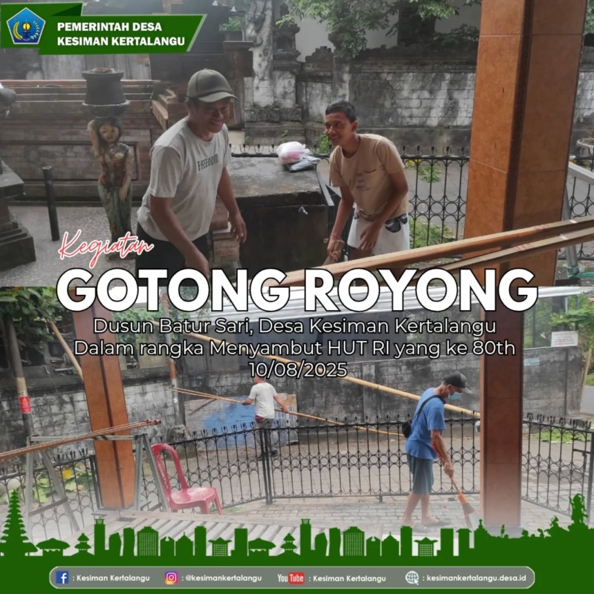Gotong Royong Dusun Batur Sari Sambut HUT RI ke-80