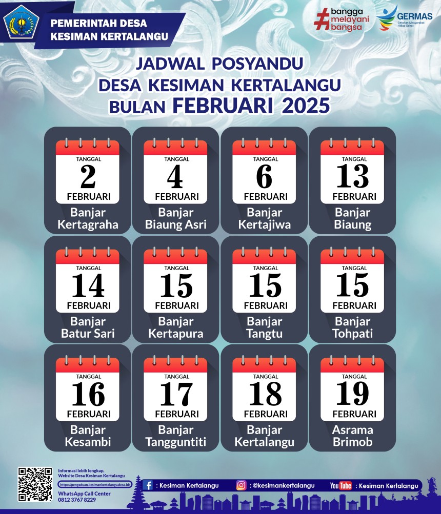 Jadwal Posyandu Bulan Februari 2025