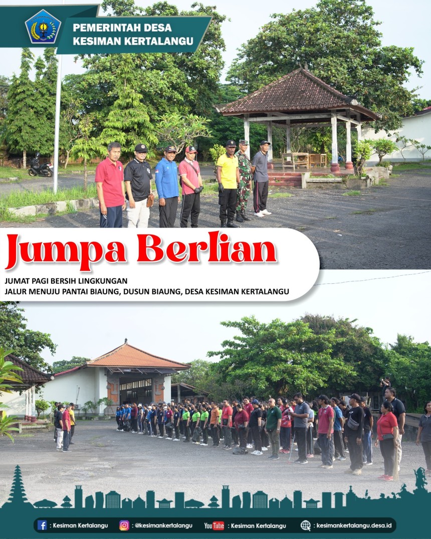Jumpa Berlian (Jumat Pagi Bersih Lingkungan) di sepanjang jalan menuju Pantai Biaung, Dusun Biaung, Desa Kesiman Kertalangu.
