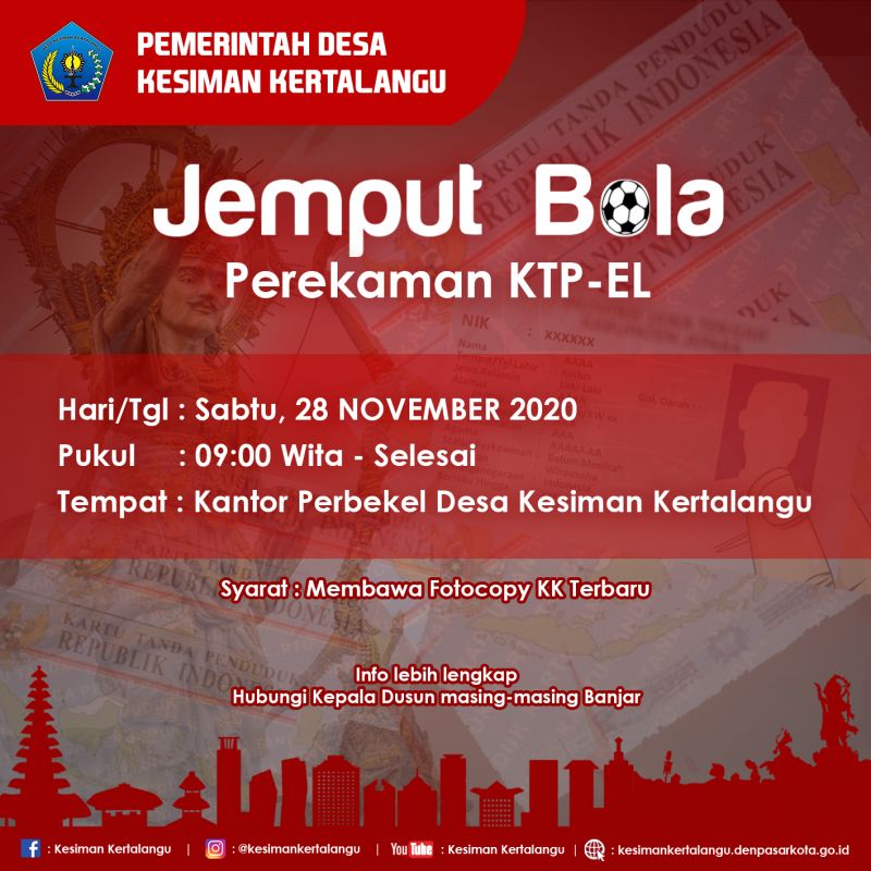 Kegiatan JEMPUT BOLA Perekaman KTP-el di Desa Kesiman Kertalangu