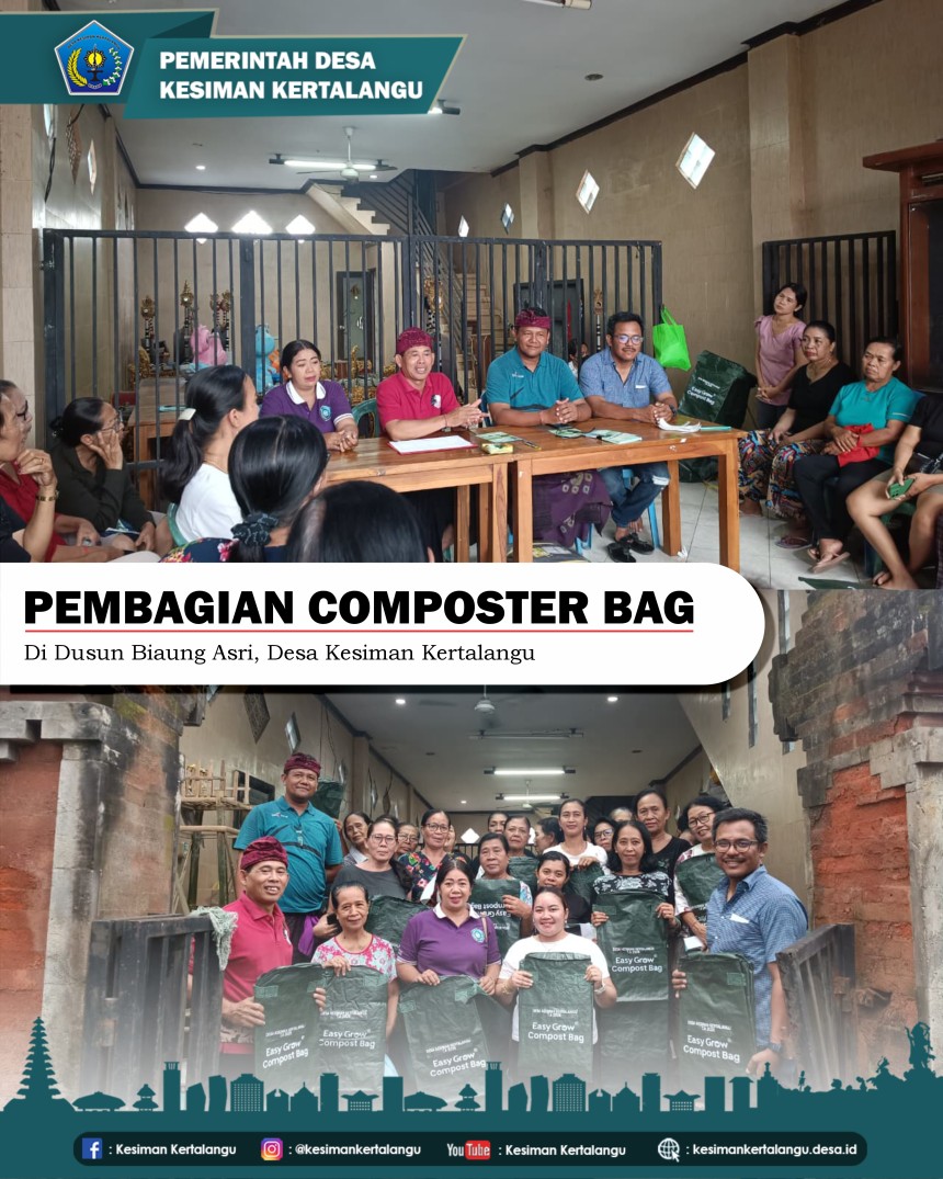 Kegiatan pembagian Composter Bag kepada masyarakat di Dusun Biaung Asri