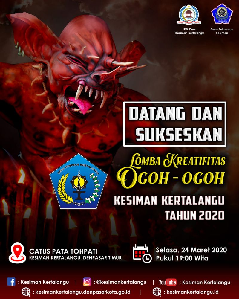 Lomba Kreatifitas Ogoh-ogoh se Desa Kesiman Kertalangu Tahun 2020