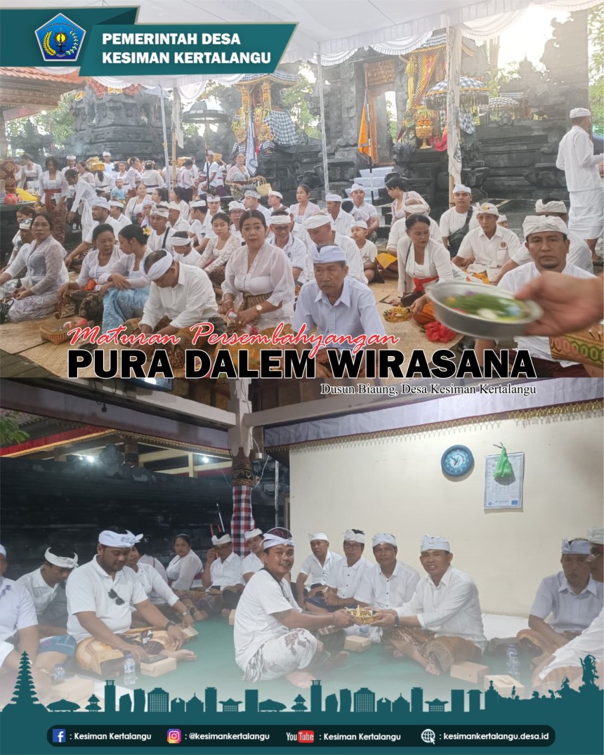 Maturan Persembahyangan di Pura Dalem Wirasana, Dusun Biaung