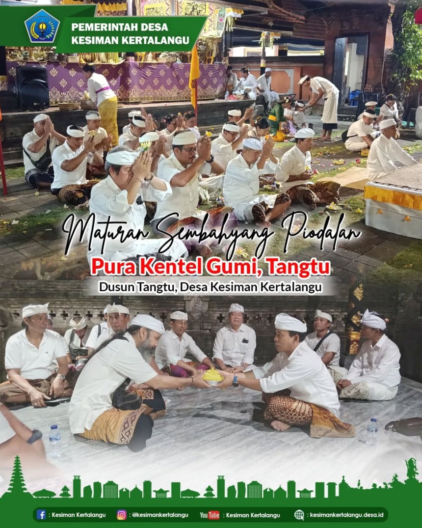 Maturan Sembahyang Piodalan di Pura Kentel Gumi, Banjar Tangtu