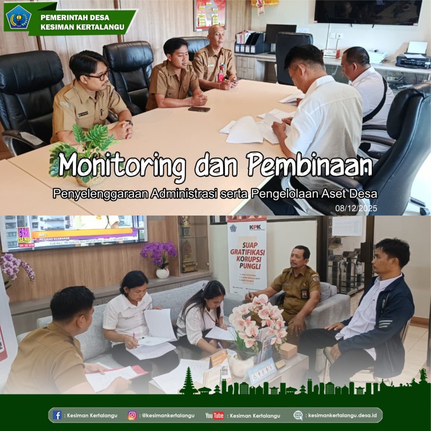 Monitoring dan Pembinaan Penyelenggaraan Administrasi serta Pengelolaan Aset Desa