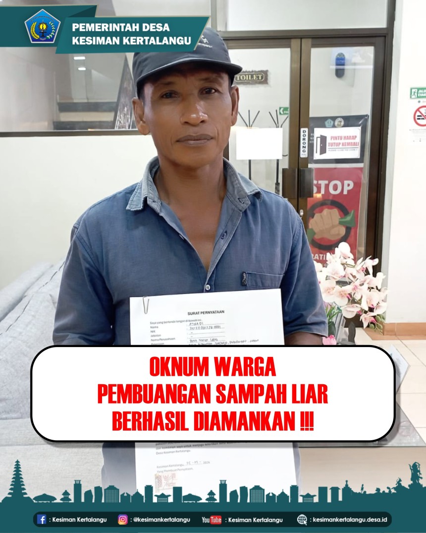 Oknum Warga Pembuangan Sampah Liar Berhasil Diamankan