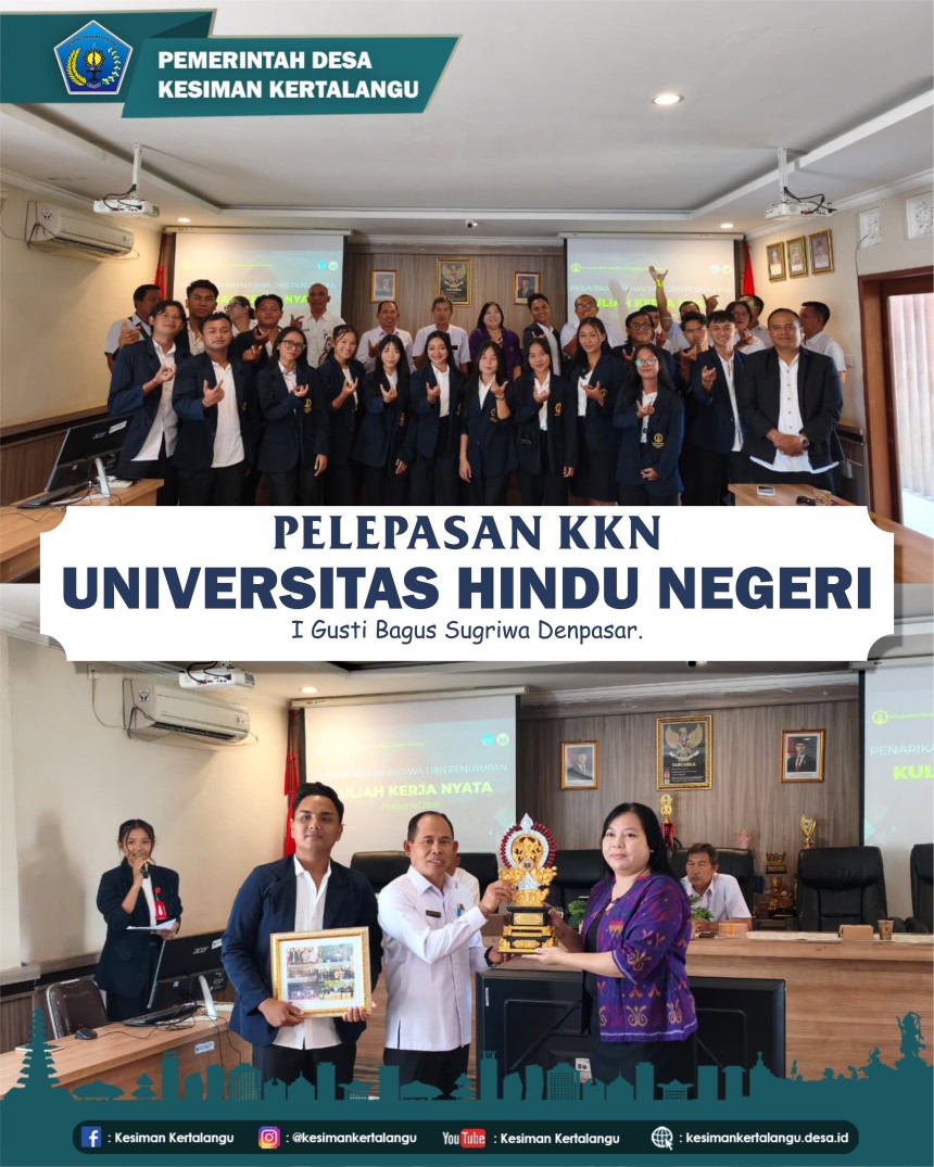 PELEPASAN KKN UNIVERSITAS HINDU NEGERI I GUSTI BAGUS SUGRIWA DENPASAR