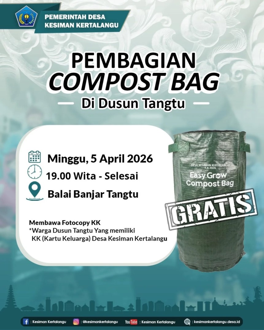 PEMBAGIAN COMPOST BAG GRATIS DI DUSUN TANGTU