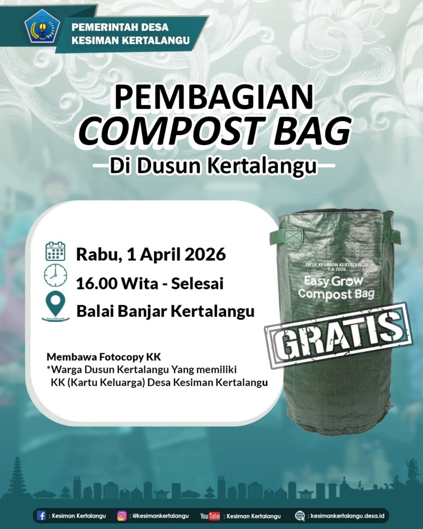PEMBAGIAN COMPOSTER BAG DI DUSUN KERTALANGU