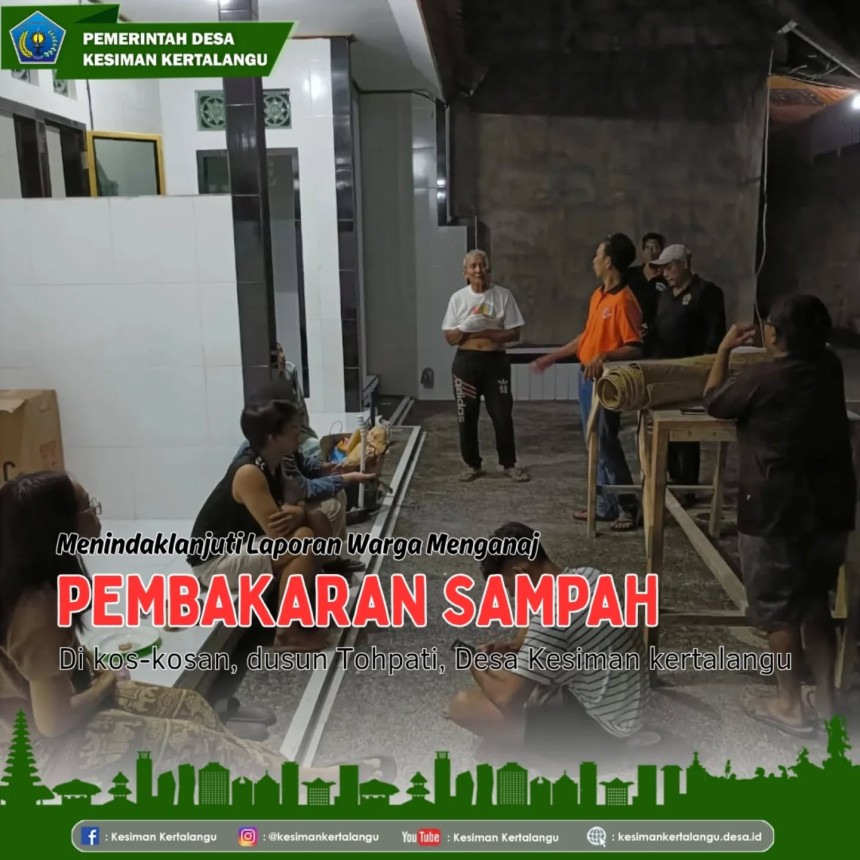 pembakaran sampah di kos-kosan warga