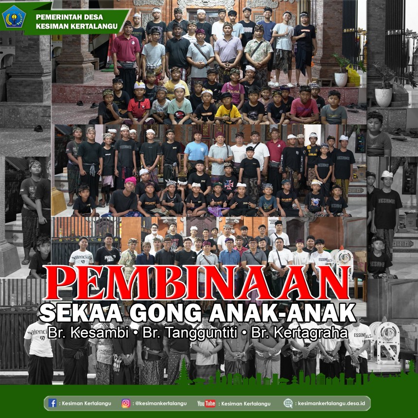 Pembinaan Sekaa Gong Anak-anak di Desa Kesiman Kertalangu