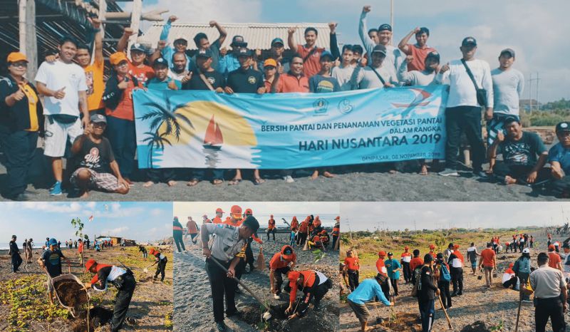 Penanaman Pohon dari Dinas Perikanan dan Ketahanan Pangan Kota Denpasar bersama Kelompok Nelayan dalam rangka Hari Nusantara.