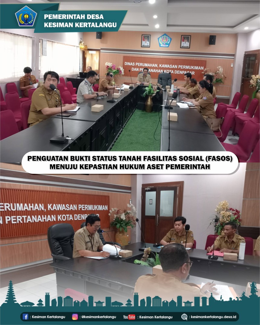 PENGUATAN BUKTI STATUS TANAH FASILITAS SOSIAL (FASOS) MENUJU KEPASTIAN HUKUM ASET PEMERINTAH