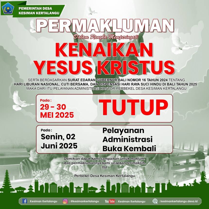 Pengumuman Hari Libur dan Cuti Bersama