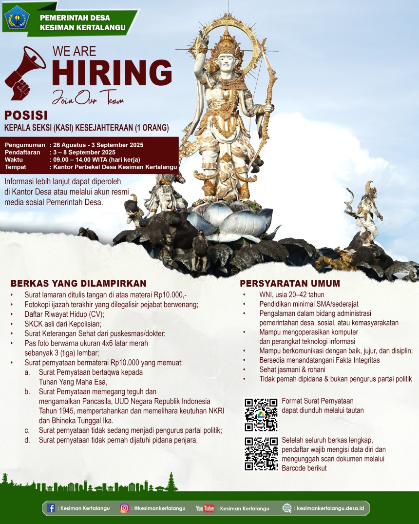 PENGUMUMAN PENJARINGAN PERANGKAT DESA