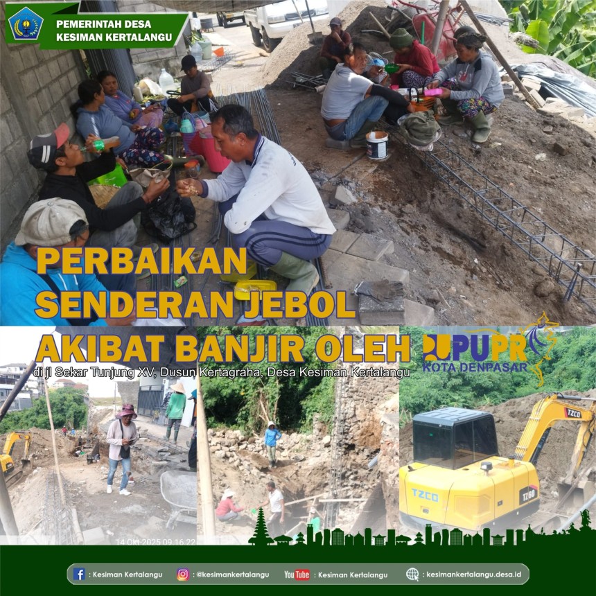 Perbaikan Senderan Akibat Bencana Banjir di Jl. Sekar Tunjung XV