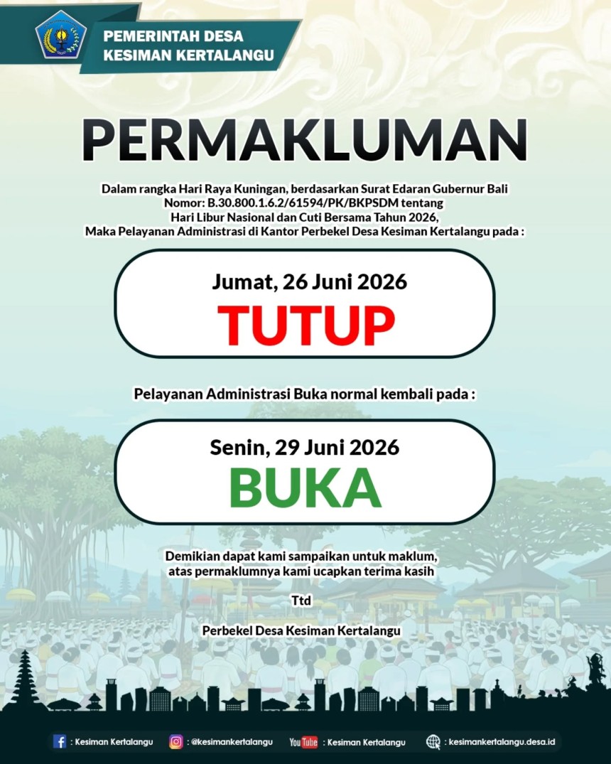 PERMAKLUMAN PELAYANAN KUNINGAN 2026