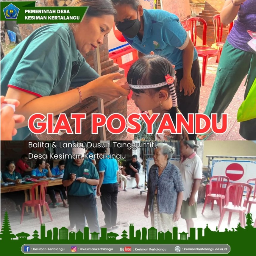 Posyandu Balita dan Lansia di Dusun Tangguntiti, Desa Kesiman Kertalangu