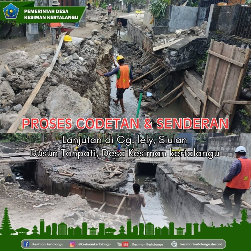 Progres Codetan & Senderan di Hilir Sungai Dusun Tohpati