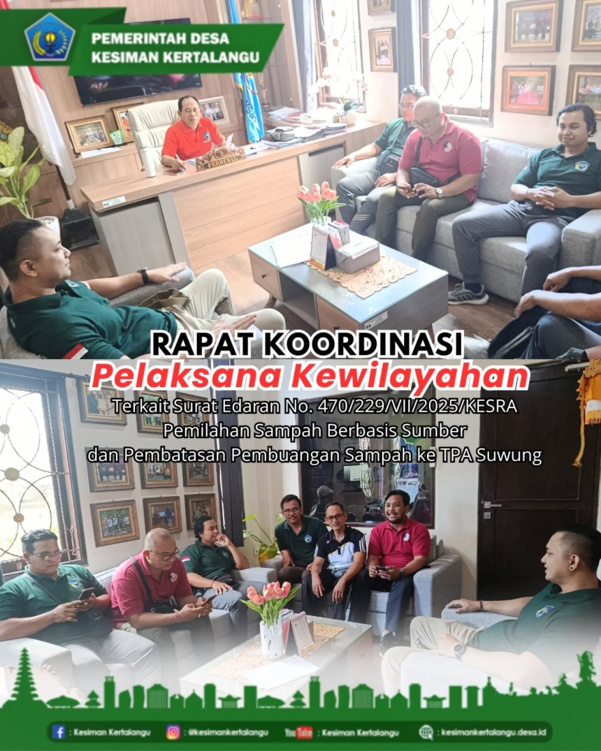 Rapat koordinasi bersama Pelaksana Kewilayahan se-Desa Kesiman Kertalangu