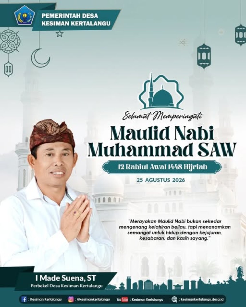 Selamat Memperingati Hari Maulid Nabi Muhammad SAW . 12 Rabiul Awal 1448 Hijriah .