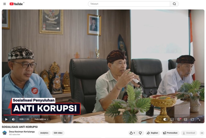 SOSIALISASI PENYULUHAN ANTI KORUPSI