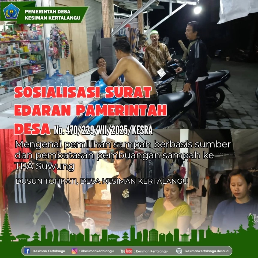 Sosialisasi Surat Edaran Pemilahan Sampah di Wilayah Ulun Carik, Dusun Tohpati