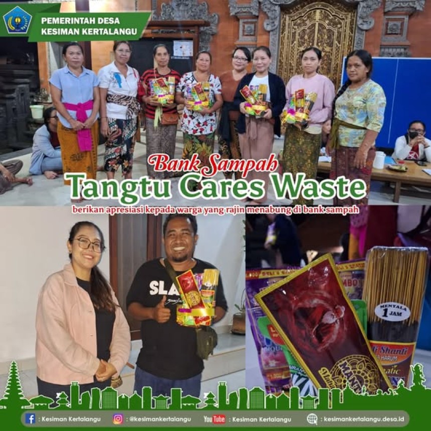 Tangtu Cares Waste memberikan penghargaan kepada warga yang paling rajin menabung sampah