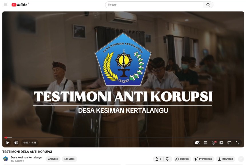 Testimoni Warga dalam Mendukung Gerakan Anti Korupsi