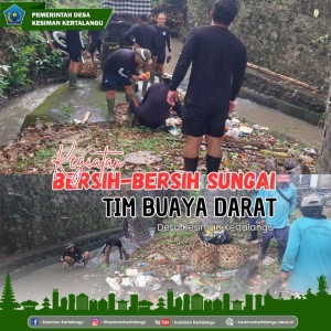 Aksi Bersih Sungai Tim Buaya Darat Desa Kesiman Kertalangu