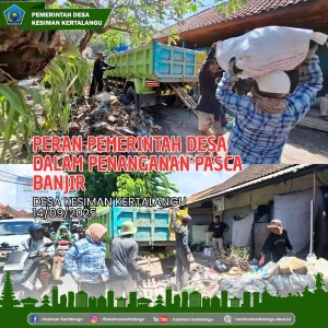 Aksi Gotong Royong membersihkan sisa Sampah Pasca Banjir