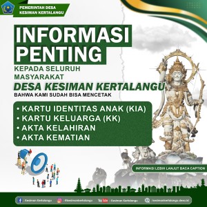 CETAK KIA SUDAH BISA DI KANTOR DESA!