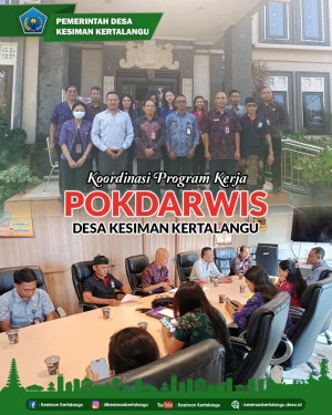 Dinas Pariwisata Kota Denpasar melaksanakan kegiatan koordinasi program kerja bersama Kelompok Sadar Wisata (POKDARWIS) Tresna Pertiwi Desa Kesiman Kertalangu.