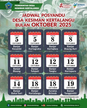 Jadwal Kegiatan Posyandu di wilayah Desa Kesiman Kertalangu bulan Oktober 2025.
