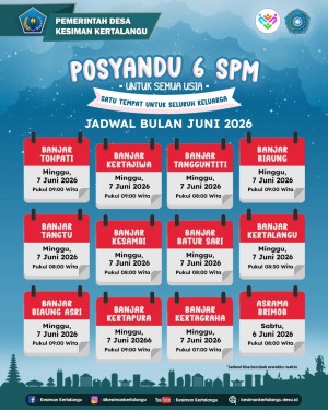 Jadwal Posyandu 6 SPM bulan Juni 2026