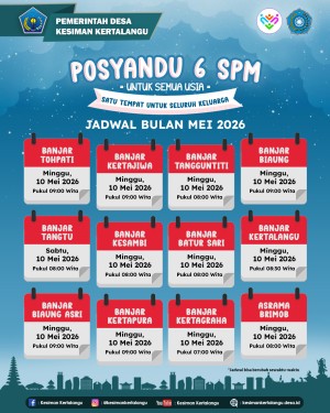 Jadwal Posyandu 6 SPM Bulan Mei 2026
