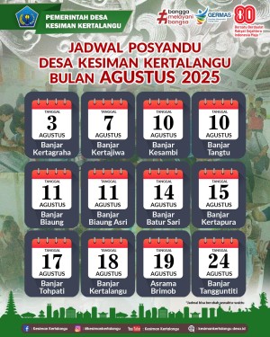 JADWAL POSYANDU BULAN AGUSTUS 2025