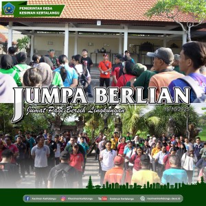 Kegiatan “JUMPA BERLIAN” (Jumat Bersih Lingkungan) di sekitar Pura Khayangan Bajing, Dusun Kertajiwa, Desa Kesiman Kertalangu.