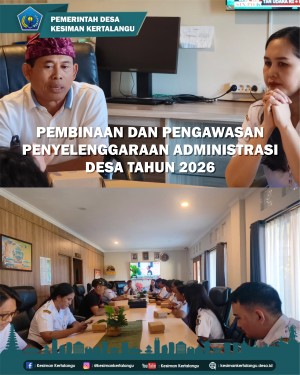 Kegiatan Monitoring, Evaluasi, Pembinaan, dan Pengawasan Penyelenggaraan Administrasi Desa Tahun 2026