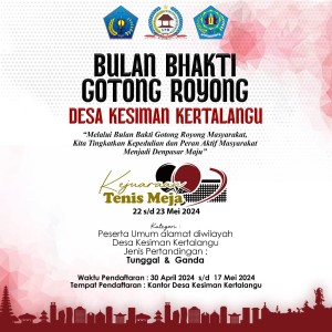 Kejuaraan Tenis Meja dalam rangka Bulan Bhakti LPM Kesiman Kertalangu