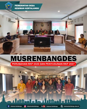 MUSRENBANGDES PERUBAHAN RKP 2026 DAN PENYUSUNAN RKP 2027