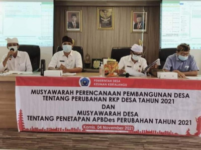 Musrenbangdes Perubahan RKP Desa Tahun 2021 dan Musdes Penetapan APBDes Perubahan Tahun 2021