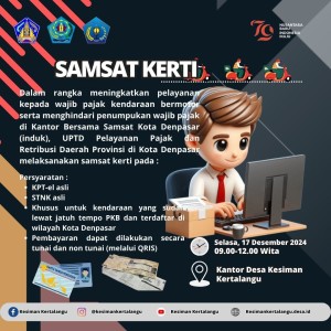 Pelayanan "SAMSAT KERTI" di Desa Kesiman Kertalangu