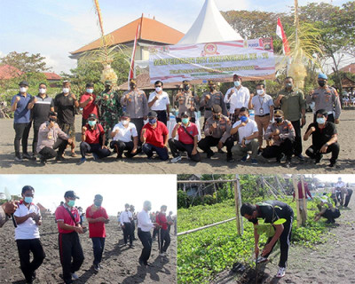 Pelepasan Tukik dan Penanaman Pohon Ketapang dalam rangka memperingati Hari Bhayangkara ke-75