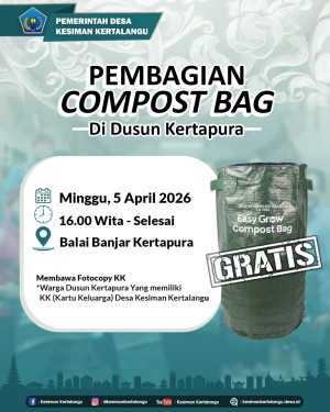 PEMBAGIAN COMPOST BAG GRATIS DI DUSUN KERTAPURA