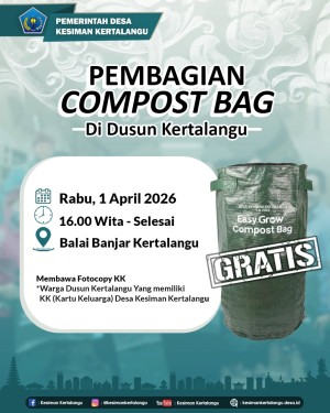 PEMBAGIAN COMPOSTER BAG DI DUSUN KERTALANGU