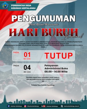 PENGUMUMAN CUTI HARI BURUH INTERNASIONAL