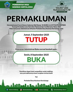 Permakluman Hari Libur Nasional & Cuti Bersama